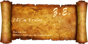 Zám Ervin névjegykártya