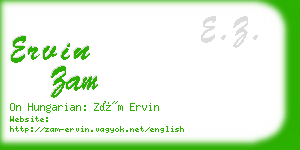 ervin zam business card